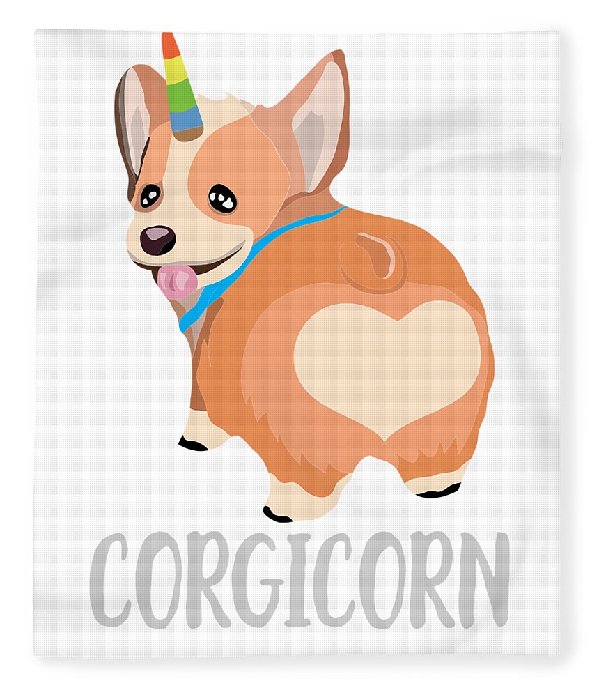 INTERESTPRINT Welsh Corgi in Unicorn Costume with Horn and Colorful Tail Throw Blanket 60 x 50 inches Soft Warm Micro Fleece Blankets with Hood 